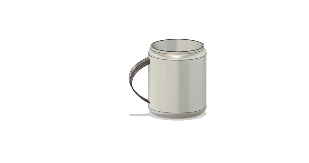 Image of the Side view of a 3D model for a Mug